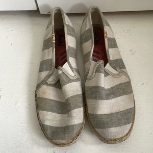 Keds espadrille flats 7.5 green and white